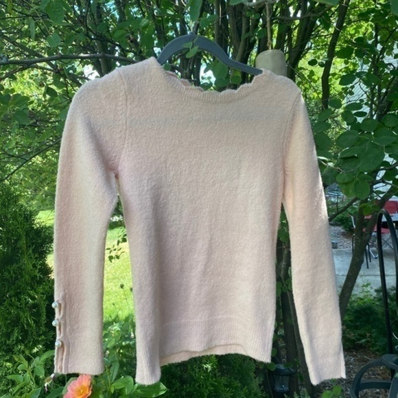 Rachel Parcell Lightweight Blush Sweater with pearl accents - Picture 7 of 12